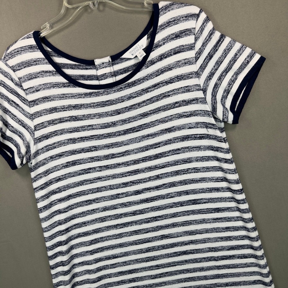 Market & Spruce T-Shirt Dress Womens M Blue Striped Excellent Casual Nautical